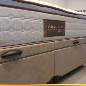 Conjunto Colchão Linha Ouro Viscosense + Cama Box Baú Premium Inteiriço 138x188 (Casal)