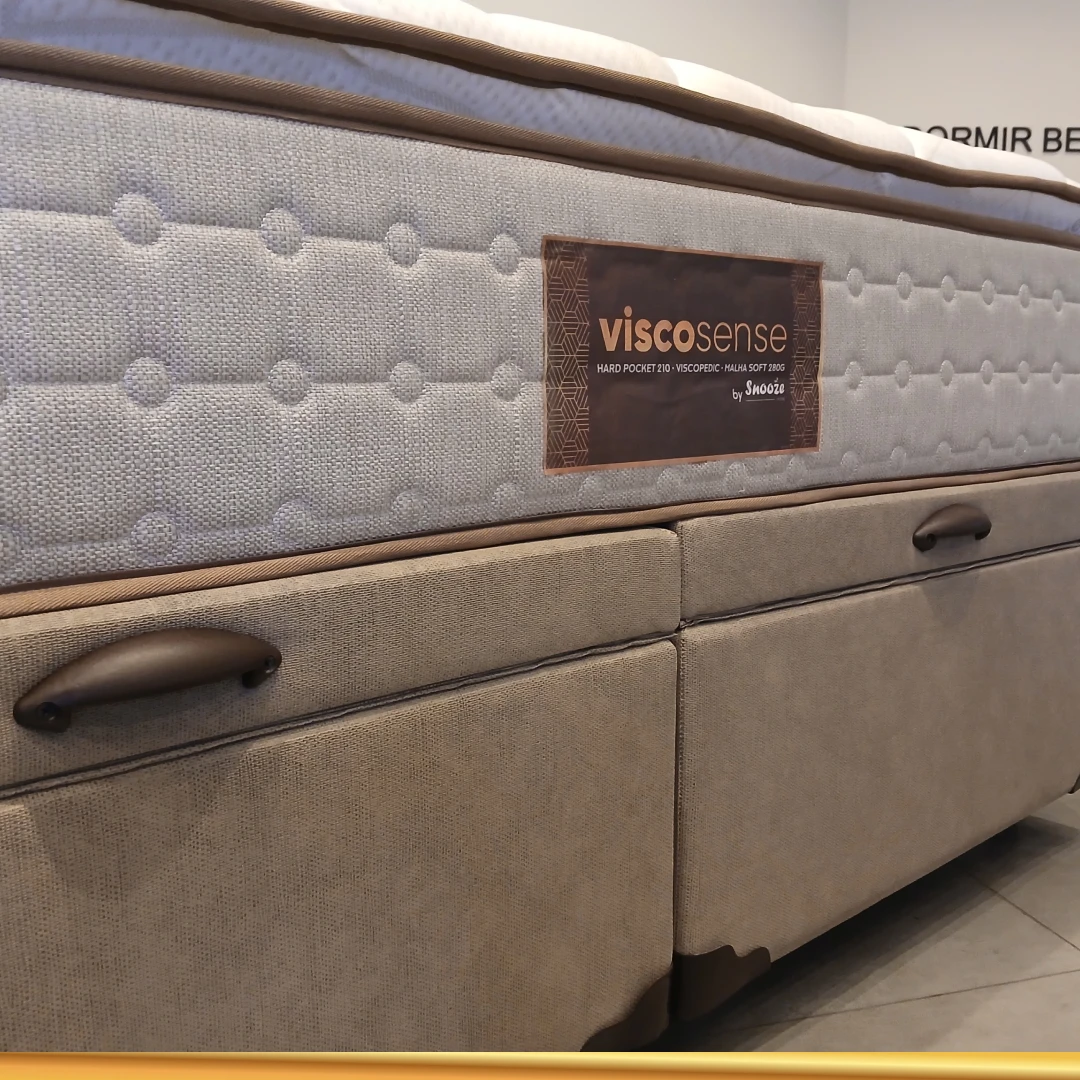 Conjunto Colchão Linha Ouro Viscosense + Cama Box Baú Premium Inteiriço 138x188 (Casal)